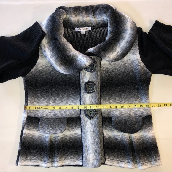 Ombre Mohair Blend AVETTE Jacket Faux Flap Pockets (M) - Picture 10 of 17